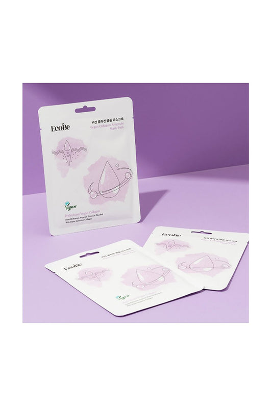 EcoBe Vegan Collagen Ampoule Facial Mask Sheet – Firming & Nourishing Hydration