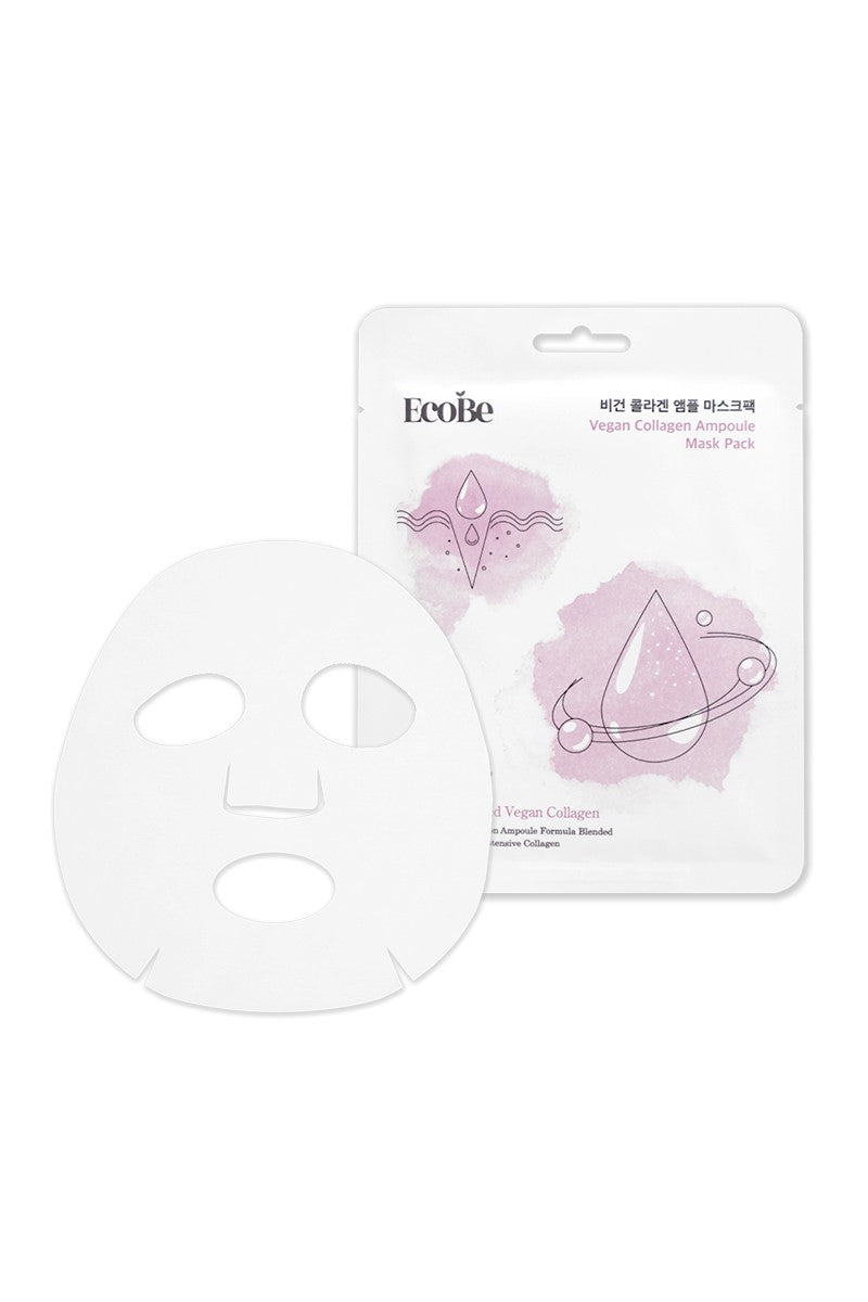 EcoBe Vegan Collagen Ampoule Facial Mask Sheet – Firming & Nourishing Hydration