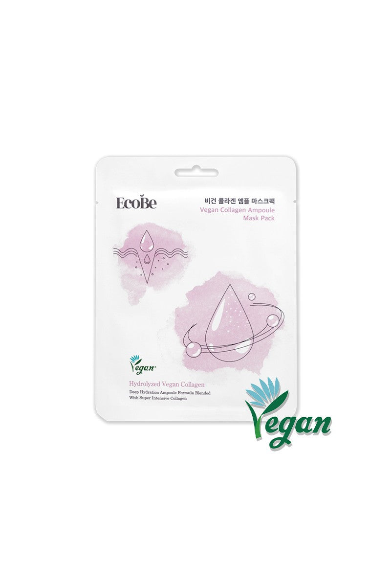 EcoBe Vegan Collagen Ampoule Facial Mask Sheet – Firming & Nourishing Hydration